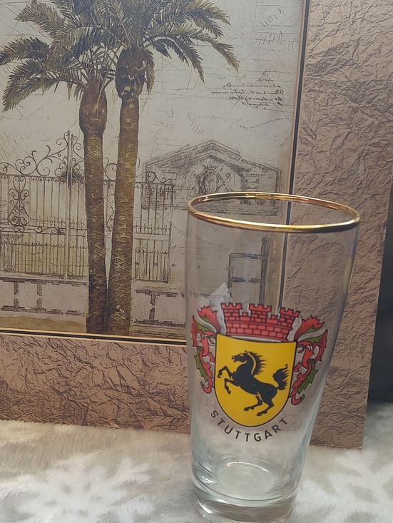 Other - German Glass/Stuttgart//Crest Gold-Rimmed